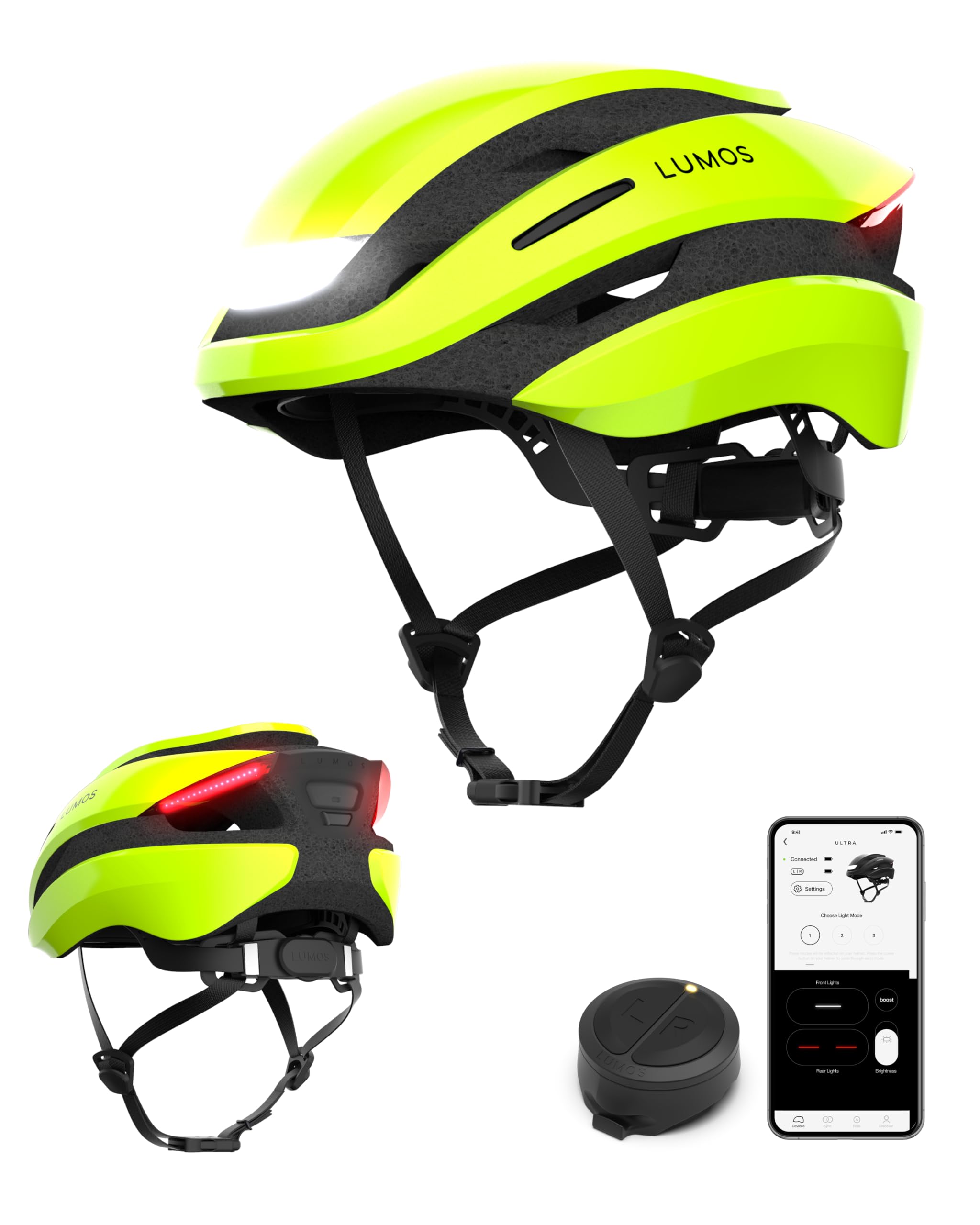 Lumos Ultra Smart Bike Helmet | Customizable Front and Back LED Lights with Turn Signals | Road Bicycle Helmets for Adults: Men, Women