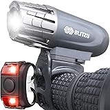 BLITZU Bike Lights Front and Back, Bicycle Accessories for Night Riding, Cycling. Reflectors Powerful Rechargeable Headlight 