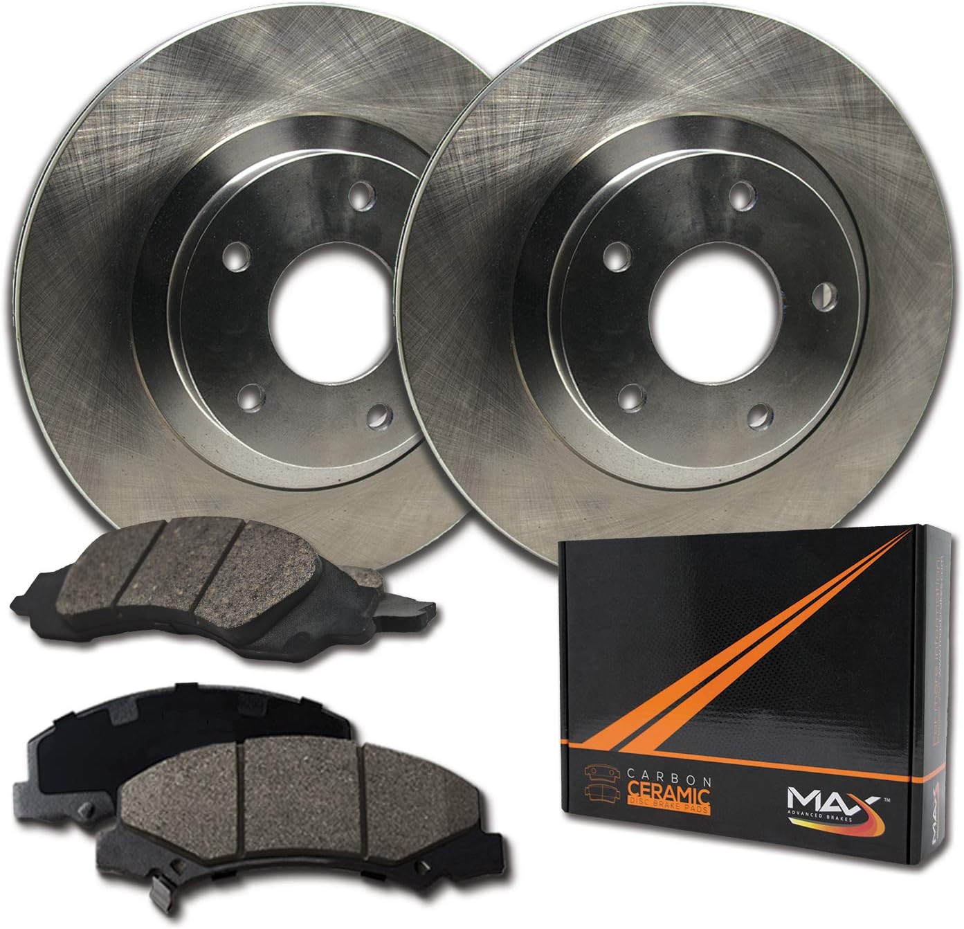 Max Advanced Brakes Front Brake Kit For 2007 2008 2009 2010 2011 2012 Nissan Altima 2013 Nissan Altima Coupe Replacement Premium OE Disc Brake Rotors and Ceramic Brake Pads