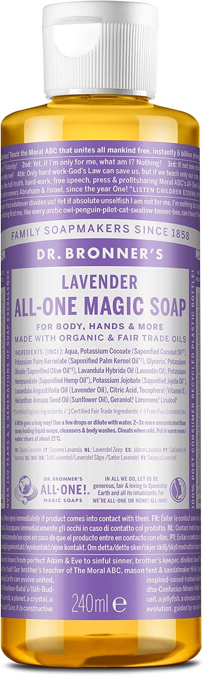 Dr. Bronner's Lavender Pure-Castile Soap 237ml Multi-Purpose Cleaner