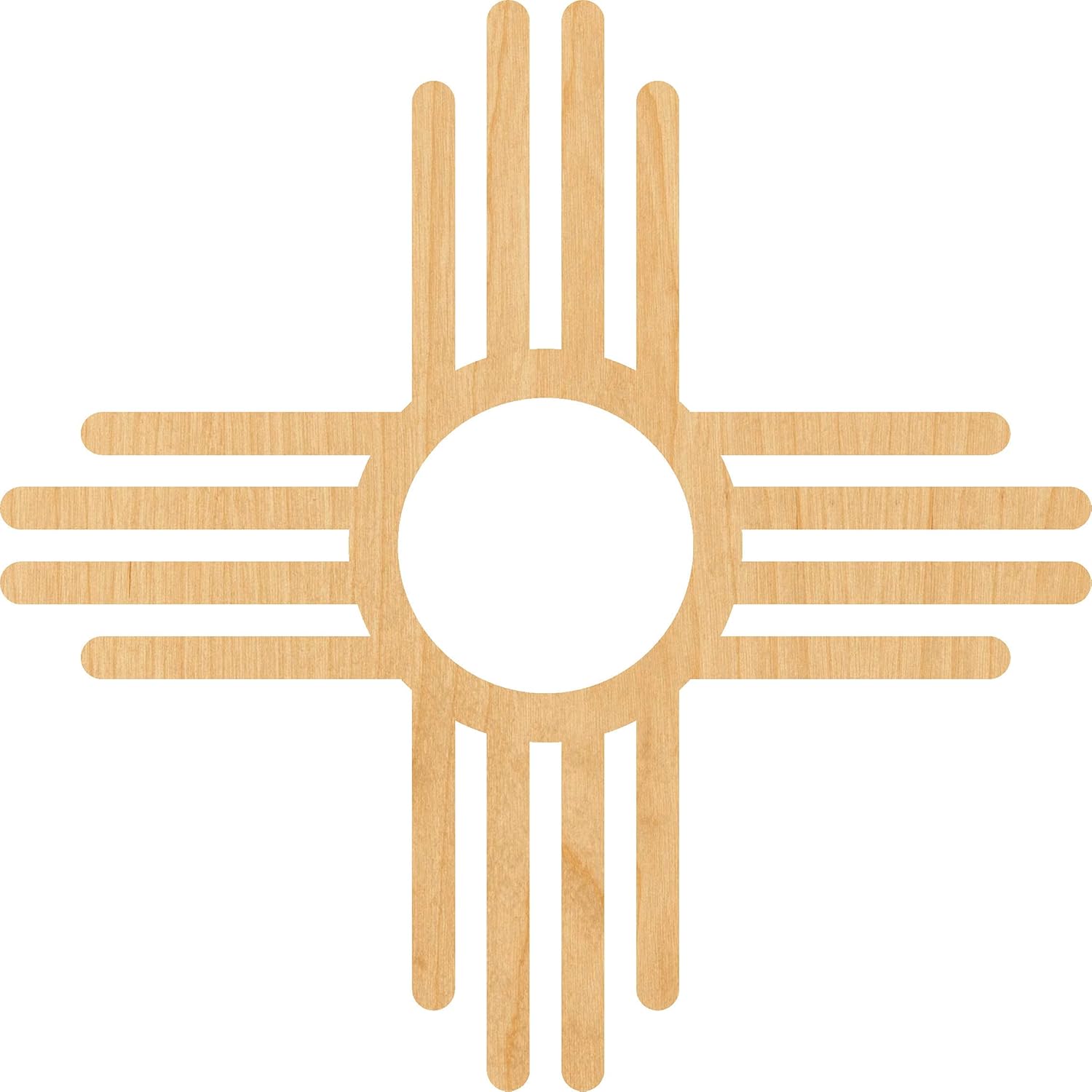 Mixed Media - Zia Symbol Laser Cut Out Wood Shape Craft Supply - 2