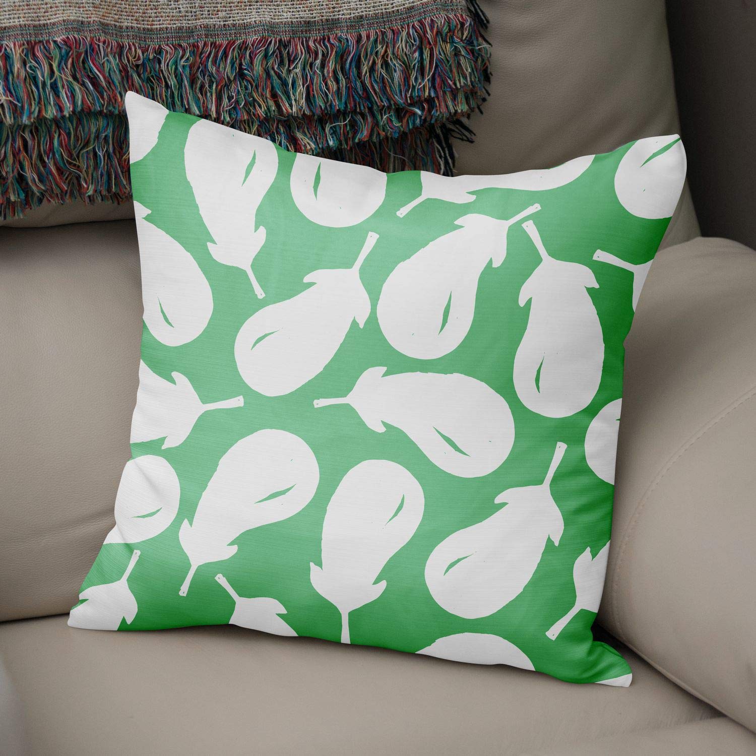 Bonamaison Decorative Cushion Cover Petrol Green & White, Throw Pillow Covers, Home Decorative Pillowcases for Livingroom, Sofa, Bedroom, Size: 43X43 Cm - Designed and Manufactured in Turkey