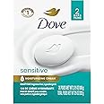 Dove Beauty Bar Soap Sensitive 2 Count for Sensitive Skin, Fragrance Free and Hypoallergenic 3.75 oz