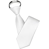 Branduce 3.15"（8cm） Mens Solid Satin Tie Pre-tied Adjustable Zipper Necktie for Business and Wedding