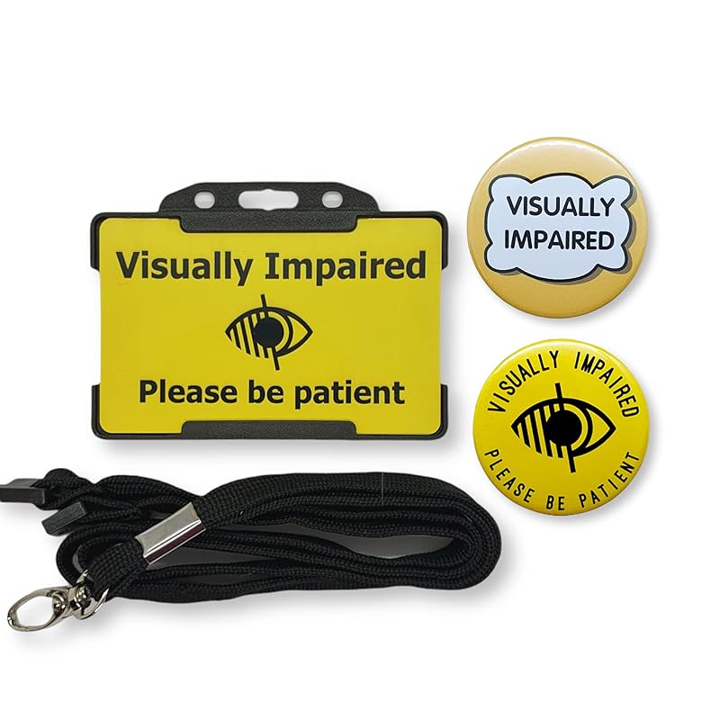 Visually Impaired Alert and 2 badges Visual Impairment Blind