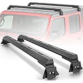PRYNTO Maximum 410 lb. Weight Capacity Roof Rack Cross Member Compatible Wrangler JL JK 2007-2024, Gladiator JT, Cherokee XJ 1984-2001 Reduced Wind Resistance Design