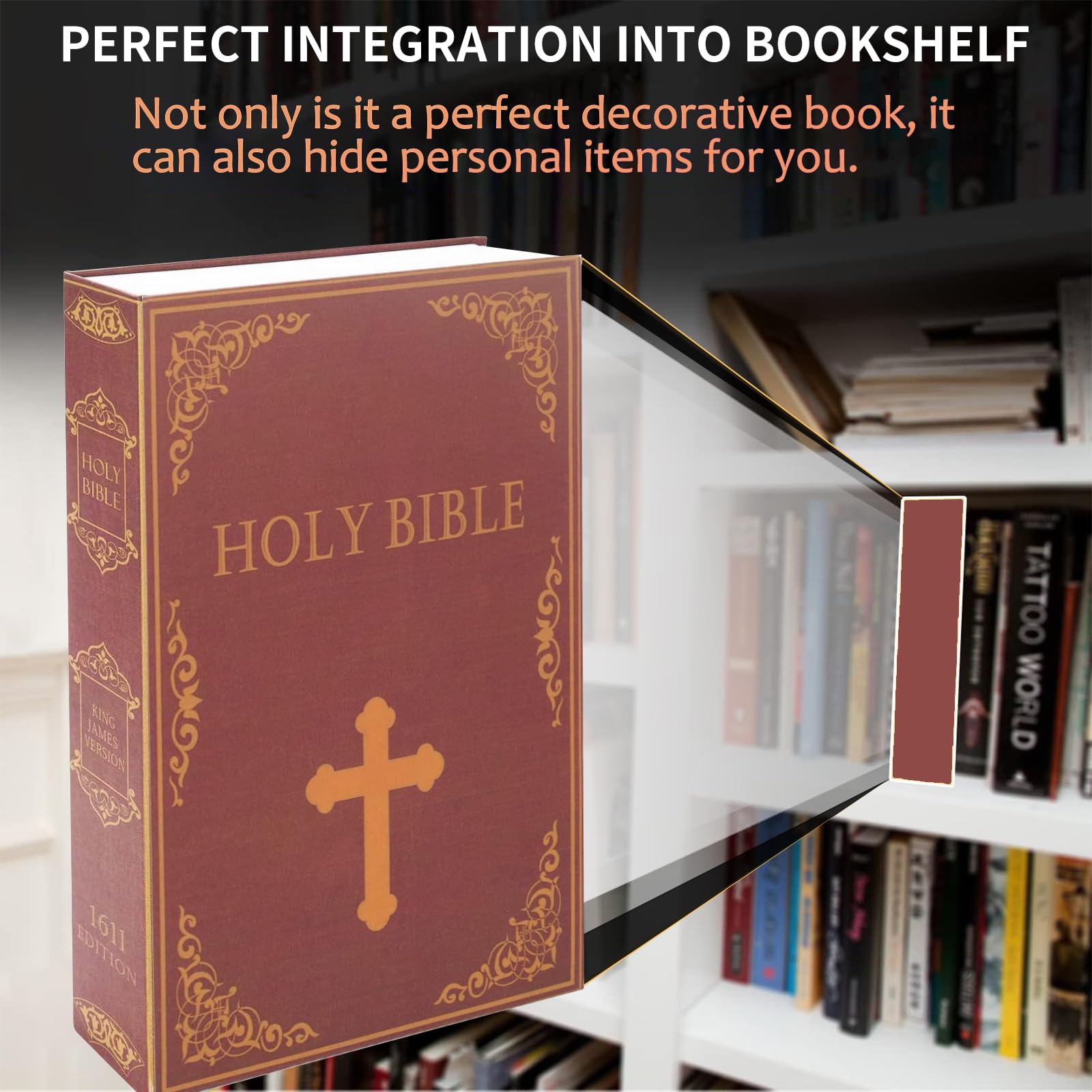 Book Safe Box with Combination Lock, Diversion Safe