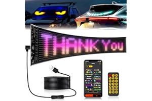 YAYZA! 23.4''x4.7'' LED Sign for Car, Scrolling Large Screen Devil Eyes Lights for Car Windows, DIY Flexible Soft Display USB 5V Truck Windshield LED Signs App Control Custom Text Gallery Pattern