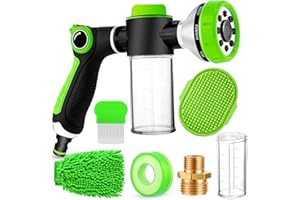 YCCOKJJ 2-in-1 Dog Shower Attachment for Indoor & Outdoor, 8 Sprayer Modes Dog Wash Hose Attachment with Soap Dispenser, Ideal for Car Wash and Pet Wash