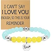 Wife Beads Bracelets from Husband Anniversary Romantic Gifts for Her Girlfriend Beaded Bracelets for Women Girlfriend Wife Birthday Gifts Valentines Christmas Mothers Day Present Stretch Jewelry