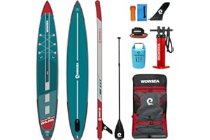 WOWSEA Swift S2 Inflatable Paddle Board, Exploring and Stable SUP Board, Sport & Racing Paddle Board with Action Camera Mount, Nice iSUP Board for Aquatic Exercise and Professional Paddlers (14')