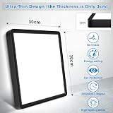 Defurhome 24W LED Ceiling Light 5000K IP54 Square Black 30cm view 4