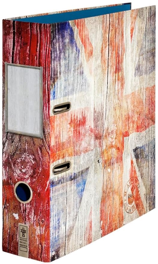 Ordner Motiv'London - Heart of Great Britain' | DIN A4 | 8 cm breit | Motivordner mit England-Motiv, rot/blau - Schreibgefühl