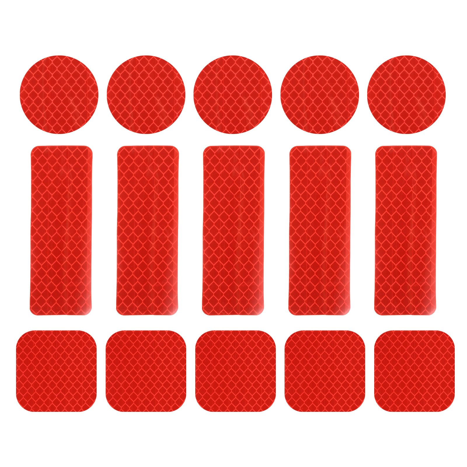 PATIKIL Reflective Stickers, 30 Pcs Safety High Visibility Reflective Sticker Waterproof Outdoor Reflectors for Bicycle, Clothing, Red (3 Shapes)