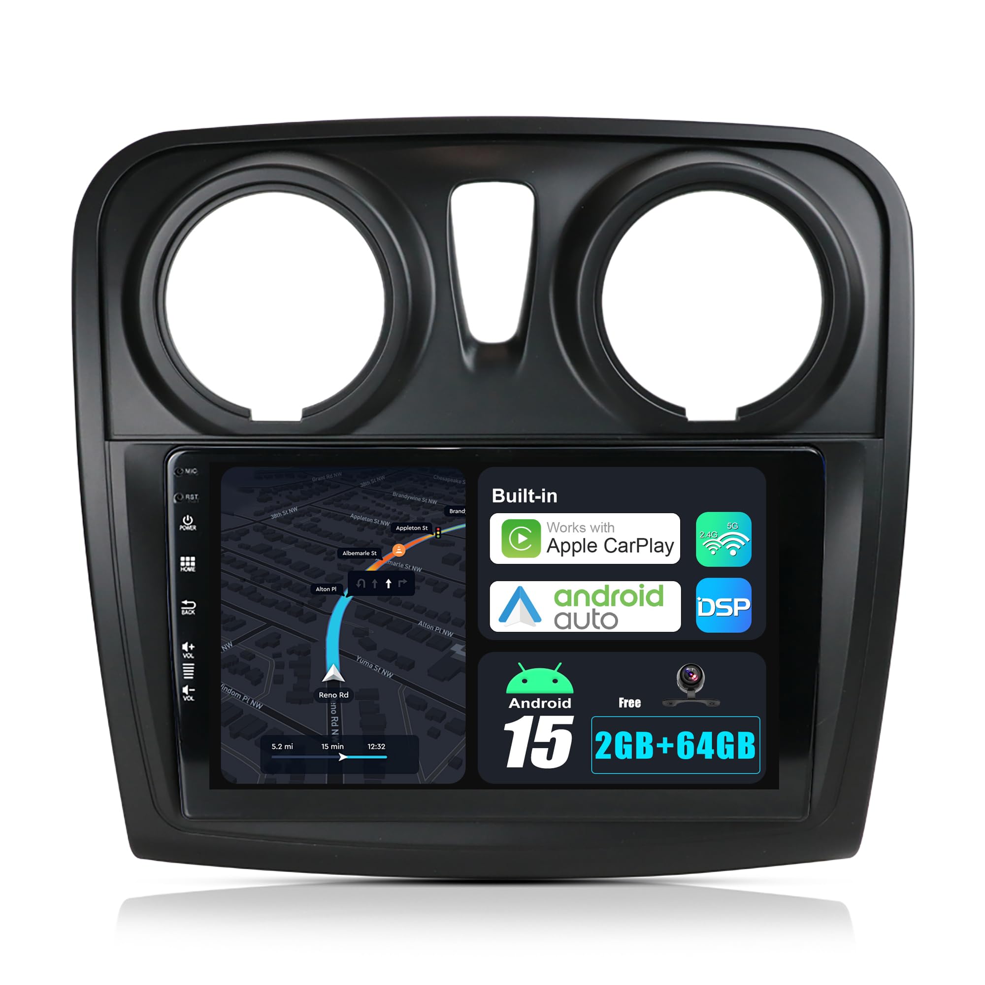 JOYX Android 13 Car Stereo Fit for Dacia - Sandero (2014-2017) Head Unit - Free Camera Canbus - [2G/32G] - 9 Inch 2 Din - IPS 2.5D - Support Bluetooth DAB WIFI Steering Wheel Mirrorlink 4G Carplay