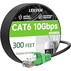 LEKVKM Cat 6 Ethernet Cable 300 ft High Speed 23AWG