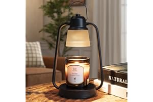 COMILING Candle Warmer Lamp with Timer Dimmer - Electric Modern Wax Melt Warmer Black Scented Jar Candles Light Birthday Gifts for Women Mom House Warming New Home Room Decor