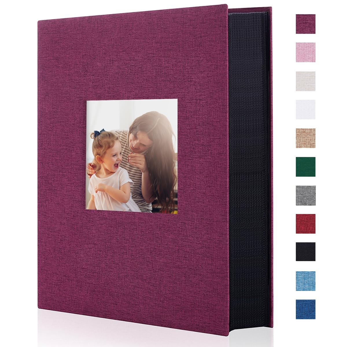 Miaikoe Photo Album 6x4 300 Pockets Slip in Large Capacity Album for Family Wedding Anniversary Linen Album Book Holds 300 Horizontal 10x15cm Photos(300 Pockets, Purple) — image 1