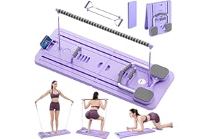 Yezloris Portable Pilates Reformer, Pilates Board for Home Workout 7-in-1 Reformer Pilates Machine with Auto-Rebound, Pilates
