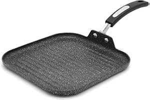 Starfrit The Rock 25cm (10") Non-Stick Grill Pan - Durable Forged Aluminium - Oven Safe - PFOA Free - Easy to Clean - Black