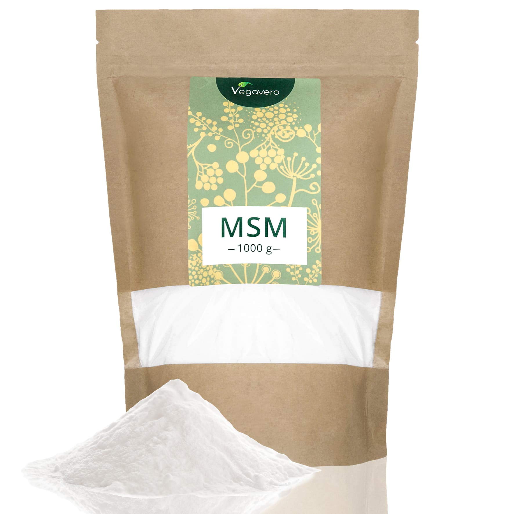 99.9 Pure MSM Powder Vegavero® 1 KG NO Additives Such as Magnesium Stearate 100 Vegan