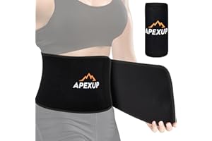 APEXUP Sweat Waist Trainer for Women and Men, Neoprene Waist Trimmer Belt Slimming Sweat Band with Removable Lumbar Support