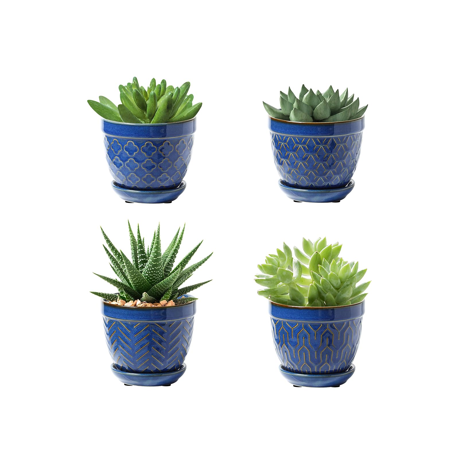 Photo 1 of ***MISSING PARTS***
Sureasy Succulent Pots, 3.5 Inch Flower Pots for Indoor Plants, Small Plant Pots with Saucer & Drainage, Decorative Ceramic Planters for Succulent, Cactus, Set of 4, Blue