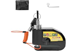 LSKASELUE Alarm Disc Lock, Anti-Theft Motorcycle Wheel Locking Device Brake Padlock with 110dB Siren Sound, Waterproof Securi