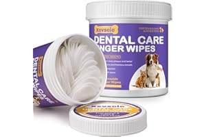 Dog Teeth Cleaning Wipes, 60 PCS Dental Finger Wipes for Dogs & Cats, Remove Plaque & Tartar, Freshen Breath, Pet Dental Care