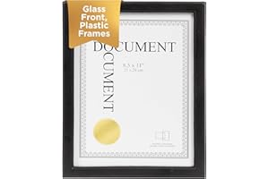 Kiera Grace Contemporary Document Frame, Wood Picture Frame for an 8.5" x 11" Document, Hang on Wall to Display Your Accompli