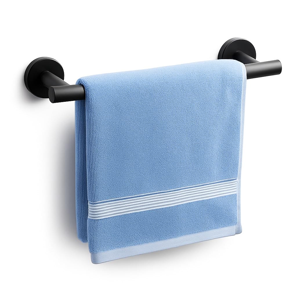 Photo 1 of Beati Faucet Matte Black 12 Inch Hand Towel Bar for Bathroom, SUS304 Stainless Steel,Wall-Mounted Bathroom Towel Rack