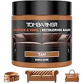 TOMBARINGR Leather Recoloring Balm – Repair Kit for Furniture Dye for Furniture Car Seats Shoes Repair Leather Dye for Scratched and Faded Couch Color Restorer - Tan