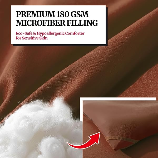 DOWN ALTERNATIVE BEDDING COMFORTER KING SIZE – ALL-SEASON SOFT REVERSIBLE MICROFIBER BEDDING COMFORTER – LIGHTWEIGHT & MACHINE WASHABLE (CHOCOLATE, KING (U.S. STANDARD))
