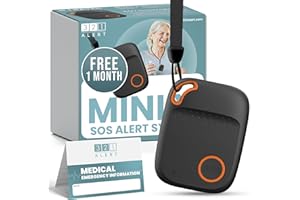 321 ALERT Medical Alert System for Seniors with Fall Detection -GPS 4G LTE Cellular SOS Alert System, 24/7 Emergency Monitoring - Call to Activate - Elderly Life Alert Necklace (Mini Y Black)