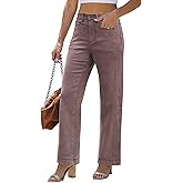 luvamia Wide Leg Jeans for Women Trendy High Waisted Double Side Seams Stretchy Denim Pants Trouser Jeans with Pockets