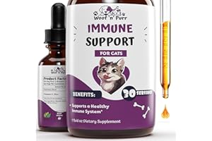 WOOF 'N' PURR Immune Support for Cats - Helps to Support a Healthy Immune System - Cat Immune Booster - Cat Immune Support - Cat Immune Supplement - Immune Support Cats - Cat Immune Support Supplement - 1 fl oz