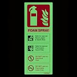 V Safety 11003AC-G Glow In The Dark Fire Extinguisher Sign 75x200mm view 3