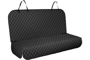 NECKORY Backseat Cover for Dogs, Waterproof and Non-Slip Pet Bench Seat Covers, Car Seat Protector for Back Seat, Universal Size Rear Car Seat Cover Fits Cars, Trucks and SUVs, L-Black