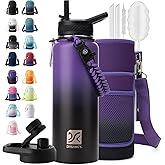 DYSANKY Insulated Water Bottle | Thickened Stainless Steel Vacuum Metal | Portable Sports Water Jug for Gym and Hiking with Straw, Carrier Bag, Handle Strap | BPA-Free 40 oz