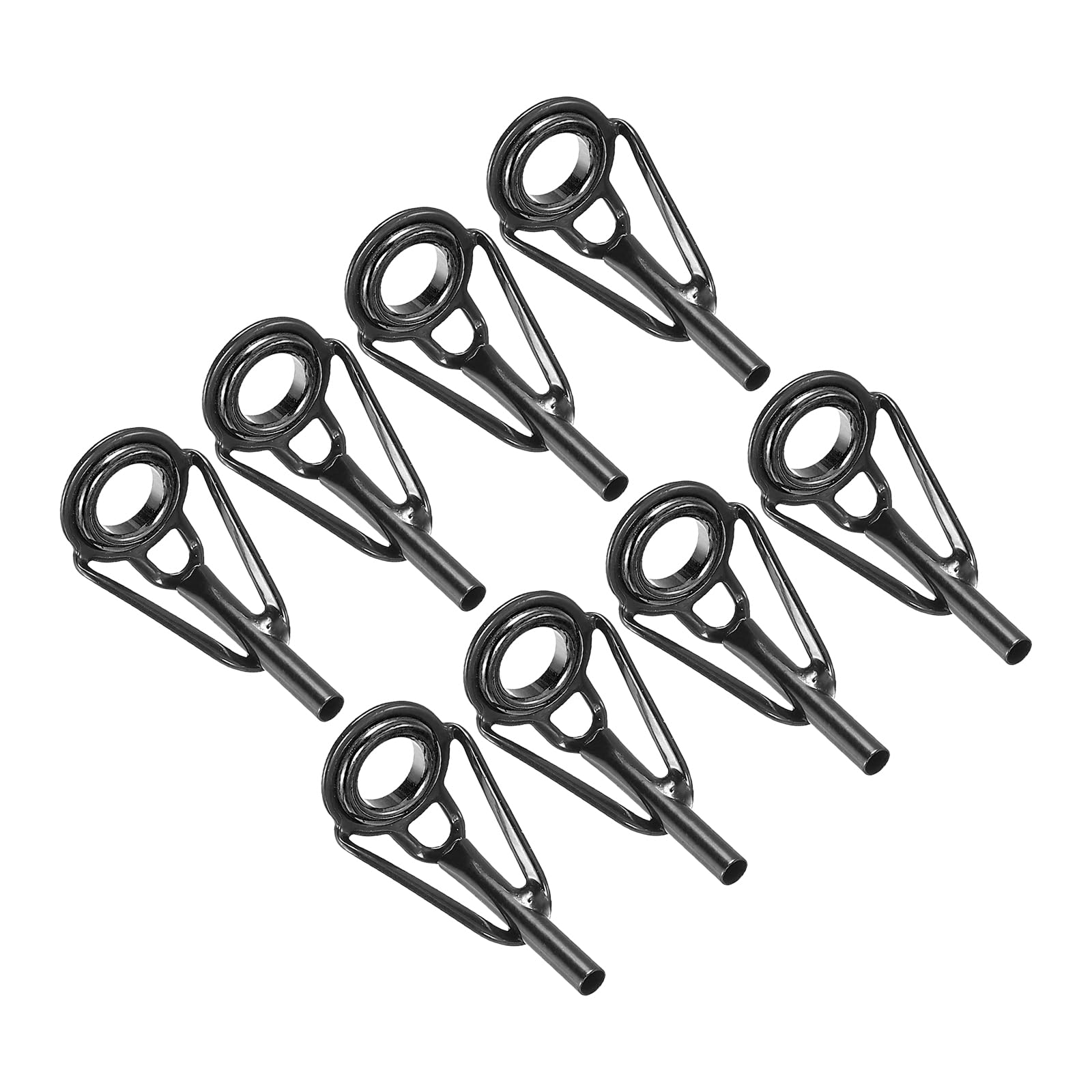 PATIKIL 1.8mm Fishing Rod Tip Repair Kit, 8pcs Stainless Steel Pole Ring Guide Replacement for Saltwater Freshwater Fishing, Black