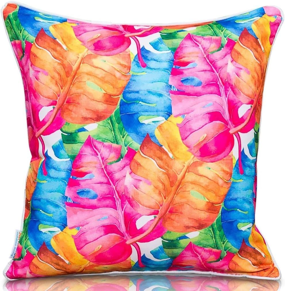 Sunburst Outdoor Living 50cm x 50cm (With Piping) MIRACLE Contemporary Decorative Throw Pillow Cushion Cover for Couch, Bed, Sofa or Patio - Only Case, No Insert