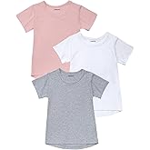 SIMPEXPE Girls Toddlers' Short-Sleeve Graphic T-Shirts,Crewneck Kids Tee Tops, Girl Clothes Outifit,Multipacks