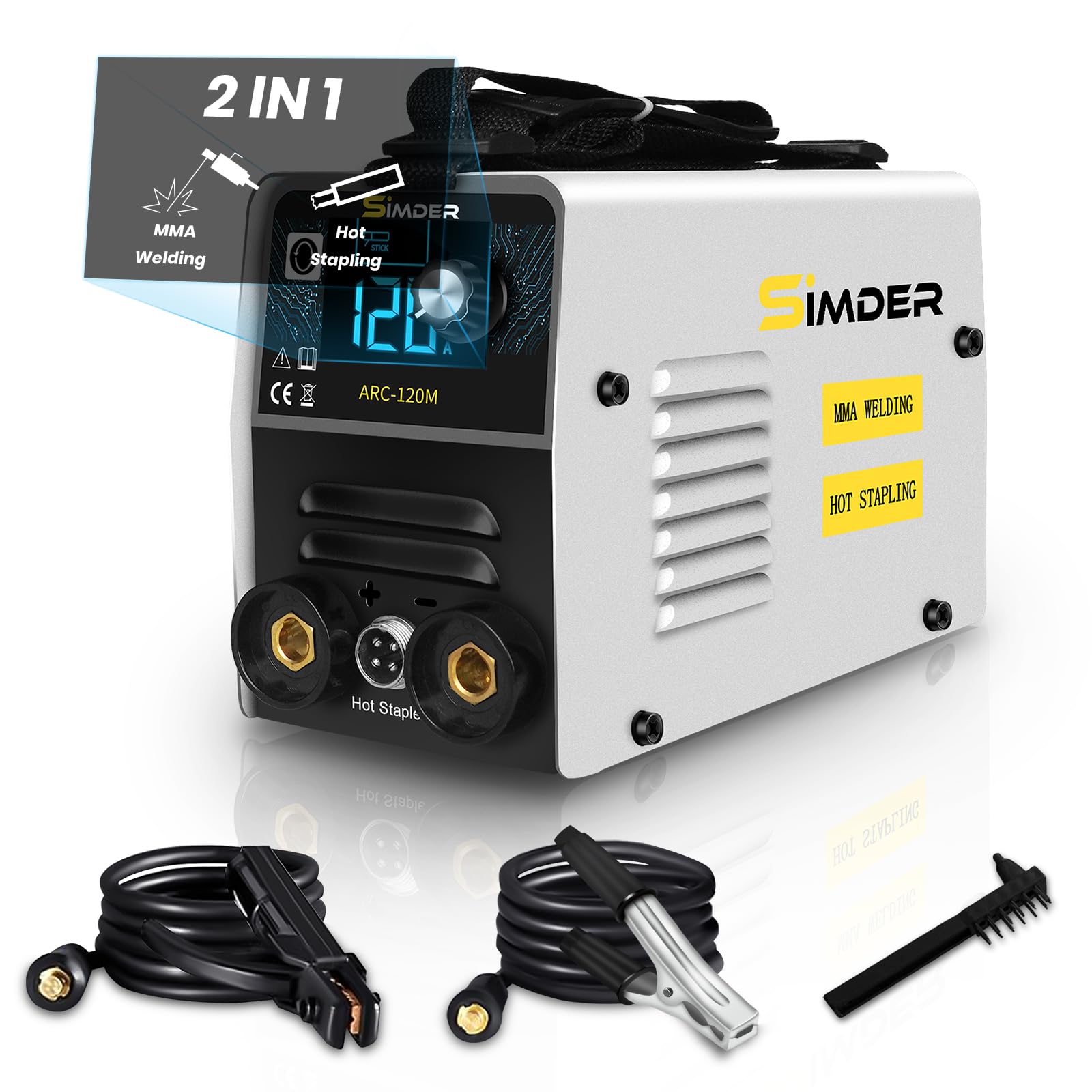Photo 1 of SSIMDER 120A Stick Welder and 80W Plastic Welder 2 in 1, Portable Inverter MMA ARC Welding Machine with Digital Display, Hot Stapler for Plastic Repair, 110V Welder for Car Repair, Home Maintenance ?
