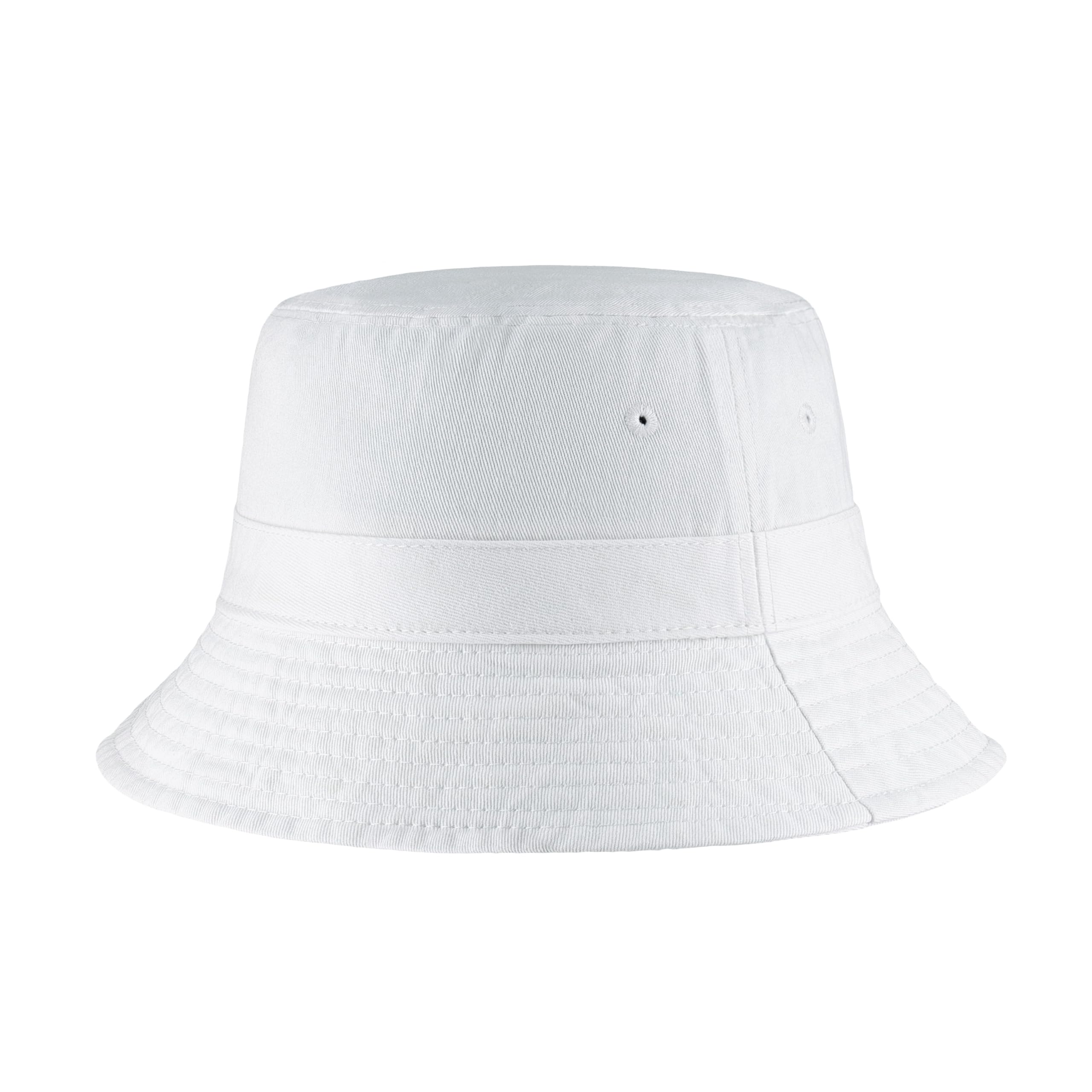 Photo 1 of (BAGGED) Hot Summer Bucket Hat - Trendy Cotton Sun Hat for Beach, Golf, Fishing - Fun Outdoor Vacation Boonie for Men and Women (White)