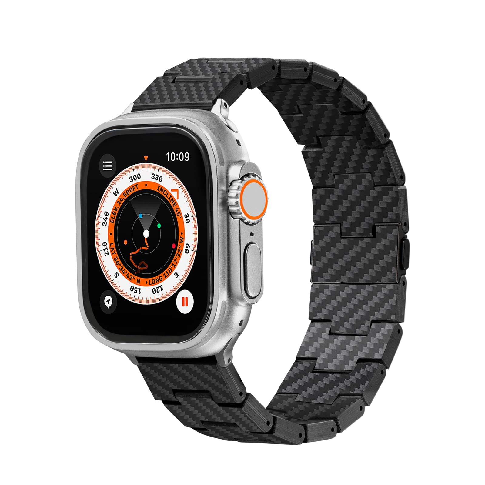 pitaka Apple Watch Band Compatible with Apple Watch Ultra 2/Ultra/10/9/8/7/6/SE/5/4/3/2/1, Adjustable Apple Watch Ultra 2 Band, 100% Carbon Fiber Apple Watch Band - Retro