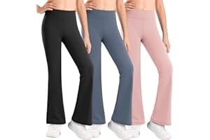 Stelle Girl's Flare Leggings High Waisted Yoga Pants Bootcut Dance Casual Pants Activewear Kids Bell Bottoms
