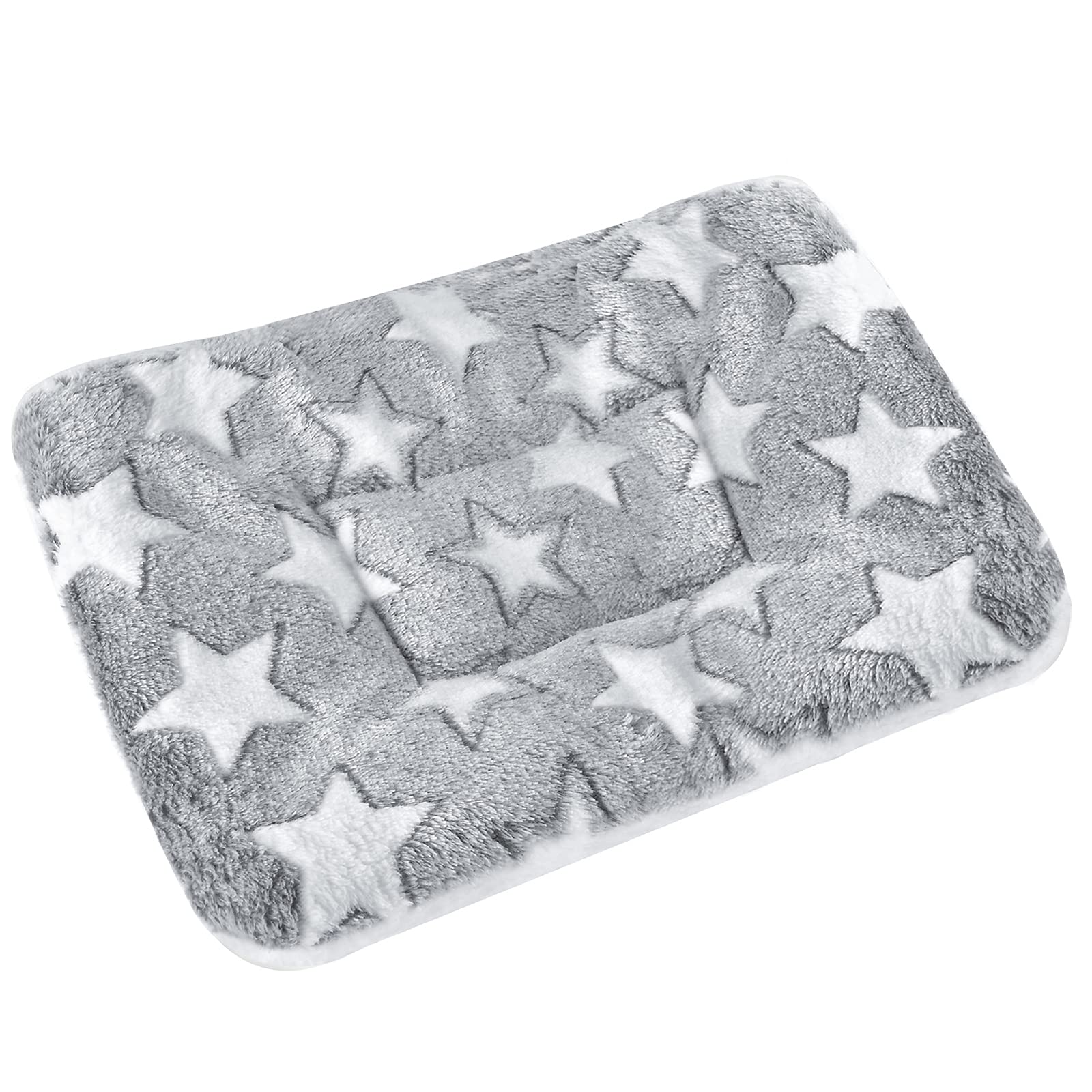 Photo 1 of catadog Small Animal Bed Mat, Soft & Warm, Suitable for Guinea Pig, Hamster, Rabbit, Rat and Bearded Dragon (X-Large(13.3''x9.4''), Star Grey)