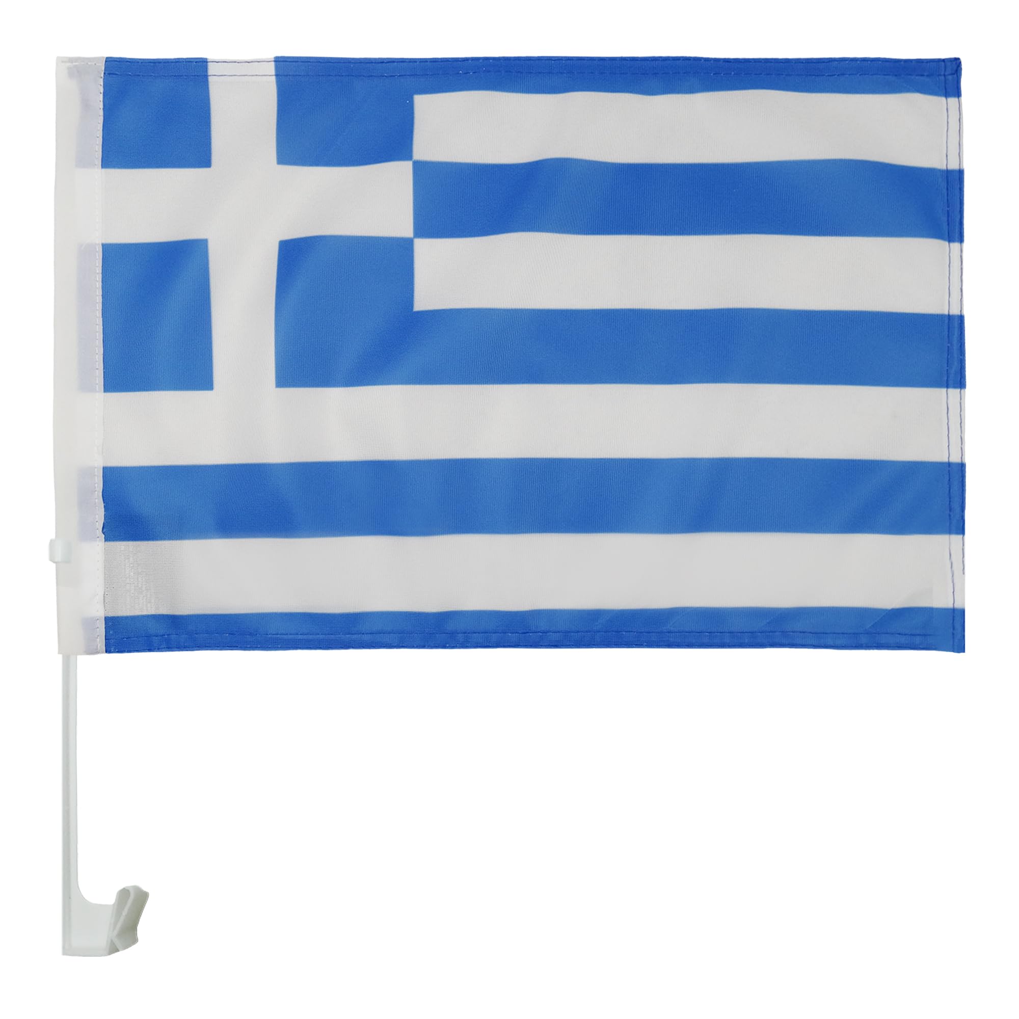 Greece Car Flag 18'' x 12'' - Greek Car flags 30 x 45cm - Banner 18x12 INCHES PLASTIC STICK - AZ FLAG