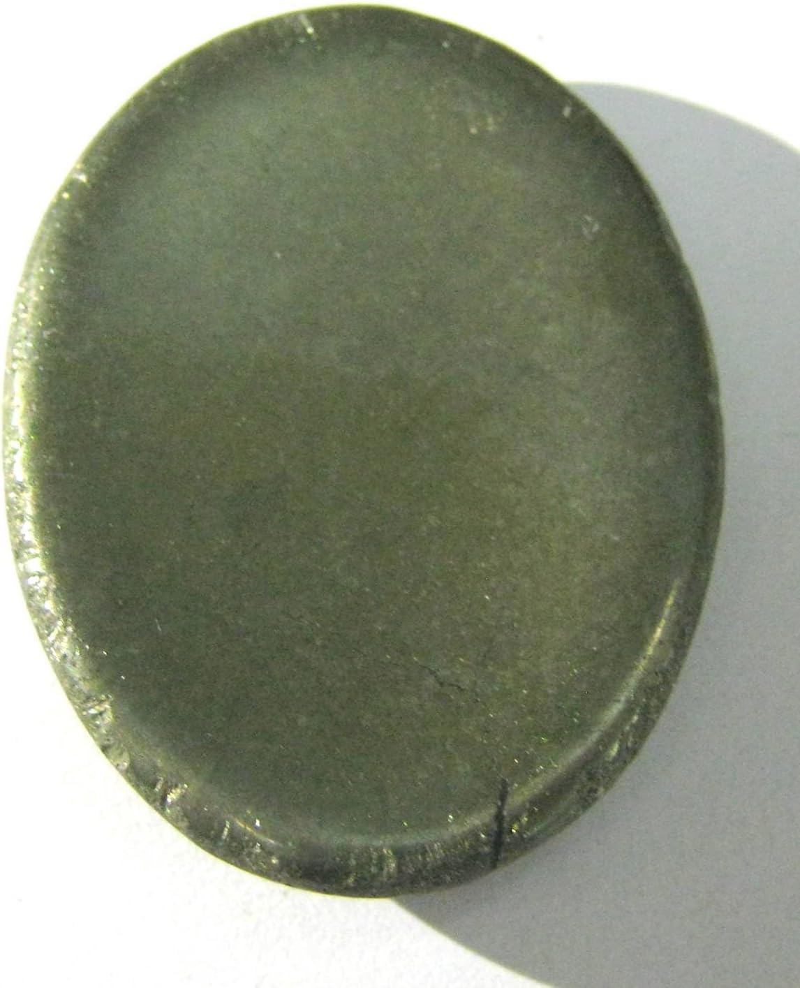 crystalmiracle Golden Pyrite Worry Stone Crystal Healing Reiki Feng Shui Gift Energy Thumb Gemstone, Golden, Black