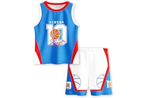 HJSHFUE Kids Basketball Jerseys Boys and Girls Sleeveless Mesh Jersey Sets Youth Sport Training Uniforms